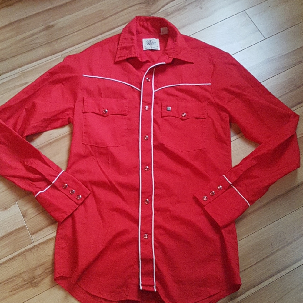 Red Western button up
